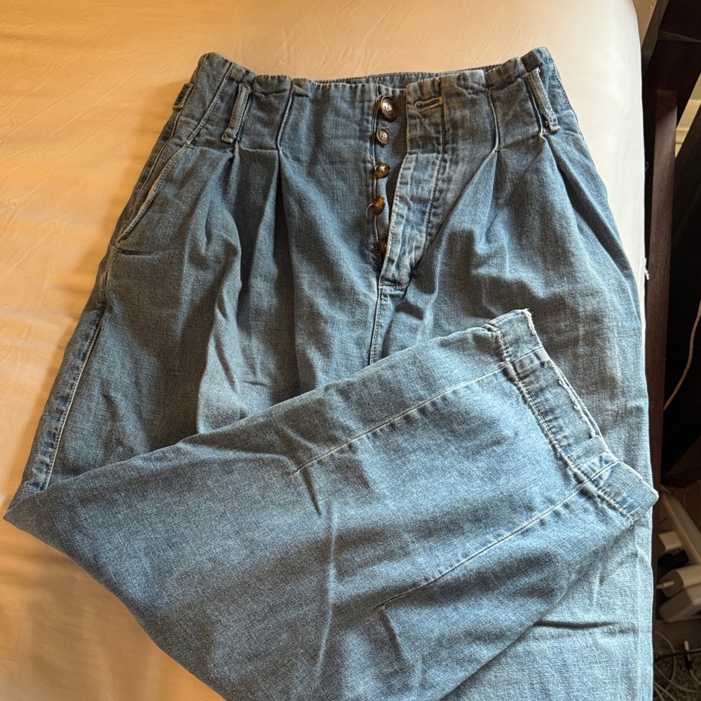 Free People Barrel Light Denim Jeans